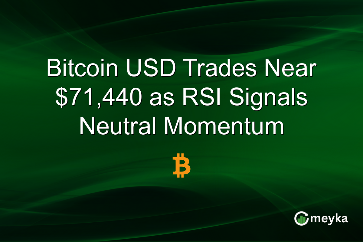 Bitcoin USD Trades Near $71,440 as RSI Signals Neutral Momentum