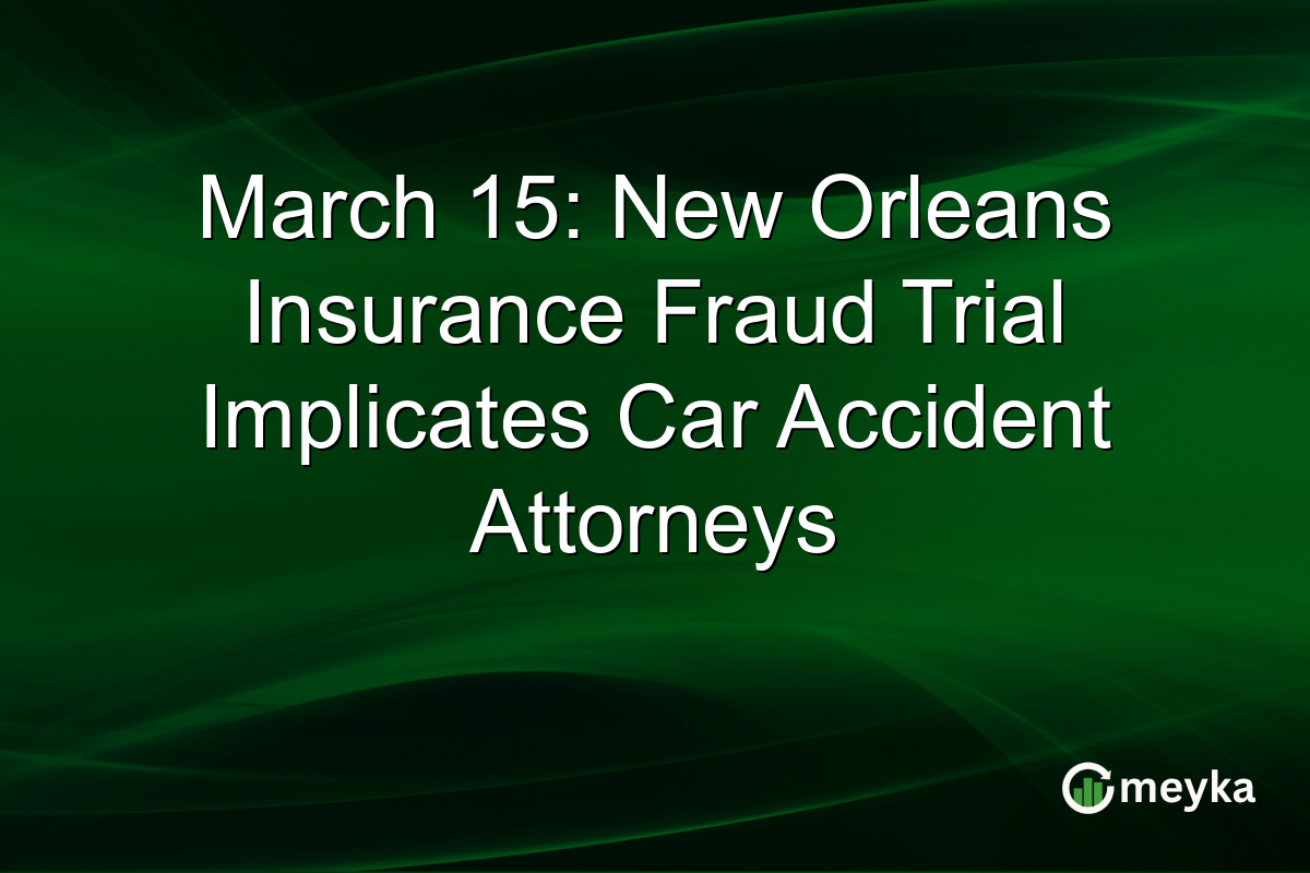 March 15: New Orleans Insurance Fraud Trial Implicates Car Accident Attorneys