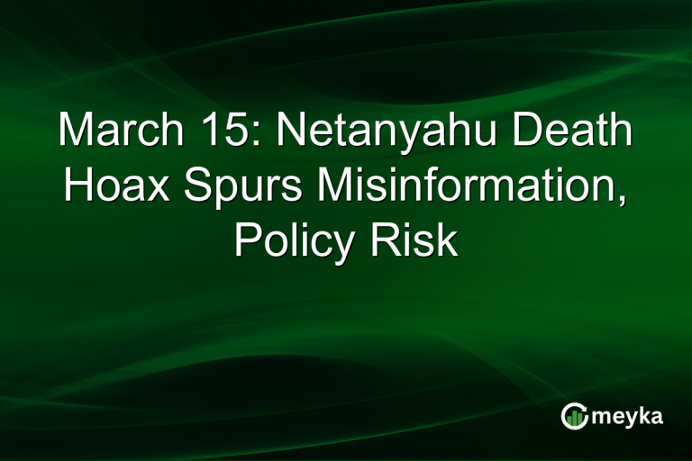 March 15: Netanyahu Death Hoax Spurs Misinformation, Policy Risk