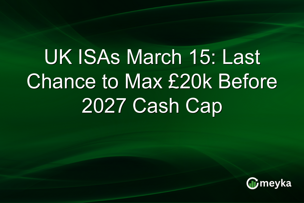 UK ISAs March 15: Last Chance to Max £20k Before 2027 Cash Cap