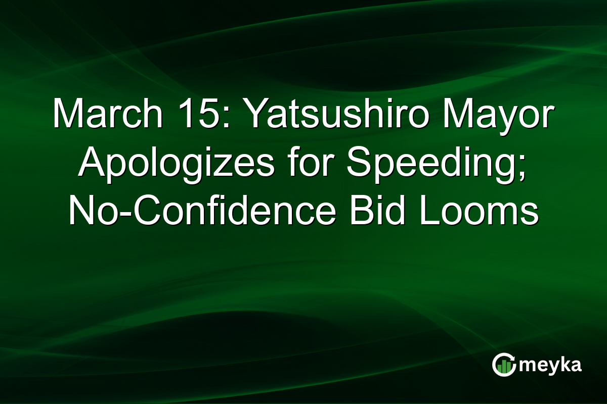 March 15: Yatsushiro Mayor Apologizes for Speeding; No-Confidence Bid Looms