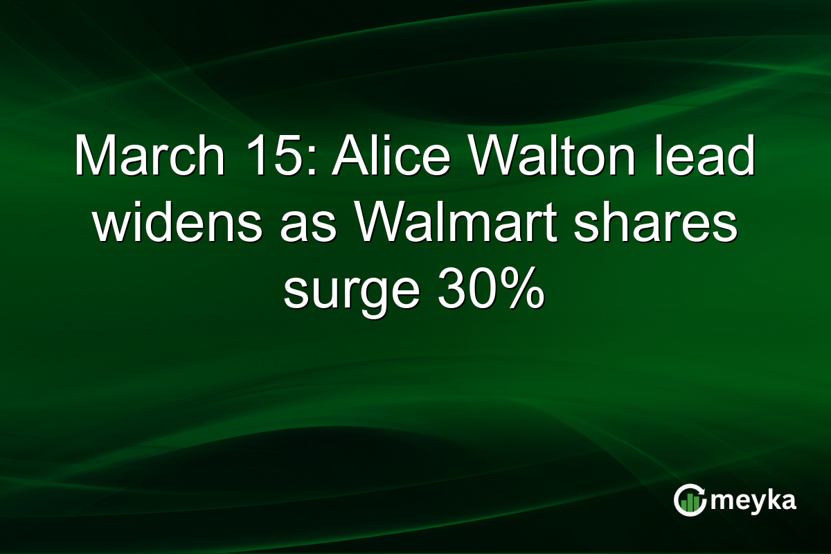 March 15: Alice Walton lead widens as Walmart shares surge 30%