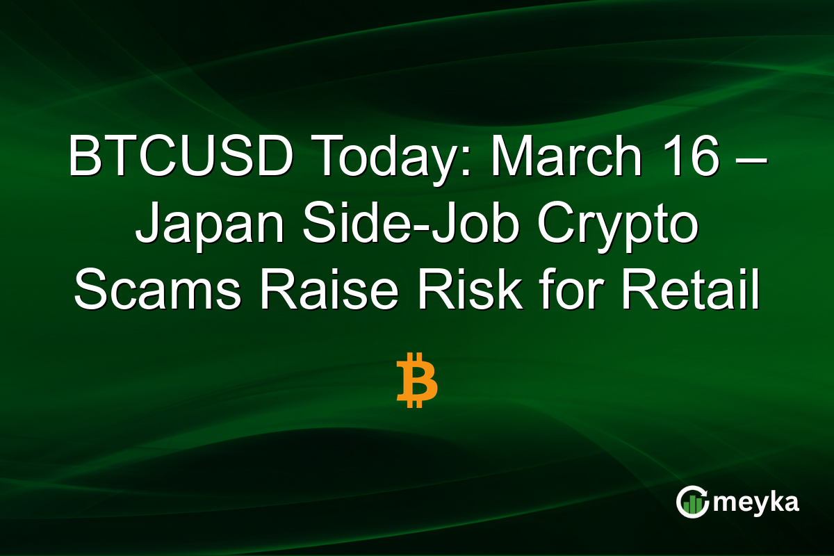 BTCUSD Today: March 16 – Japan Side-Job Crypto Scams Raise Risk for Retail