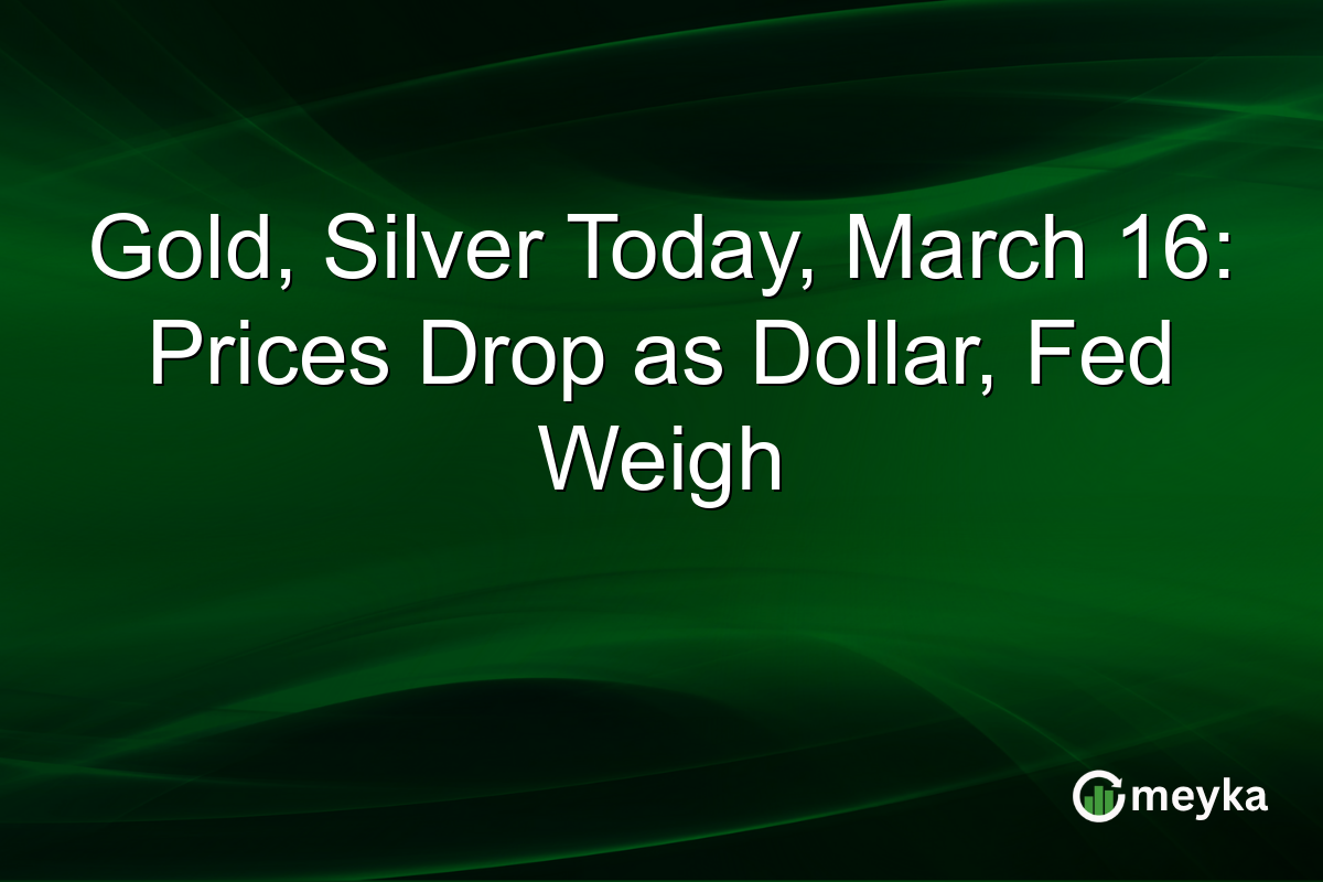 Gold, Silver Today, March 16: Prices Drop as Dollar, Fed Weigh