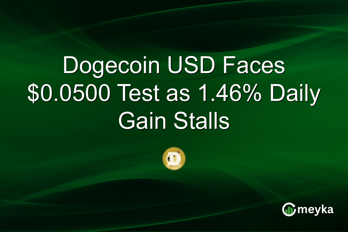 Dogecoin USD Faces $0.0500 Test as 1.46% Daily Gain Stalls