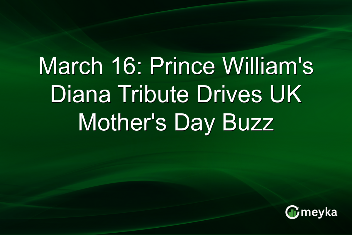 March 16: Prince William’s Diana Tribute Drives UK Mother’s Day Buzz