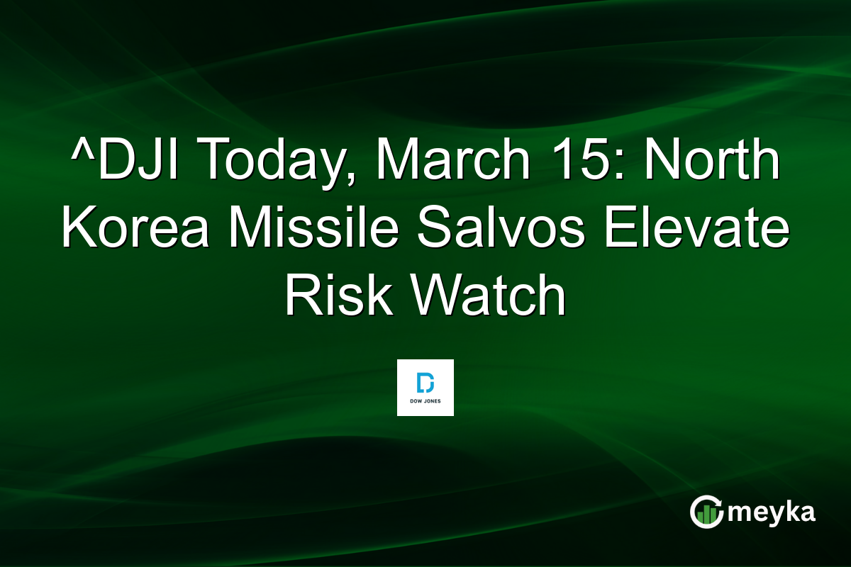 ^DJI Today, March 15: North Korea Missile Salvos Elevate Risk Watch