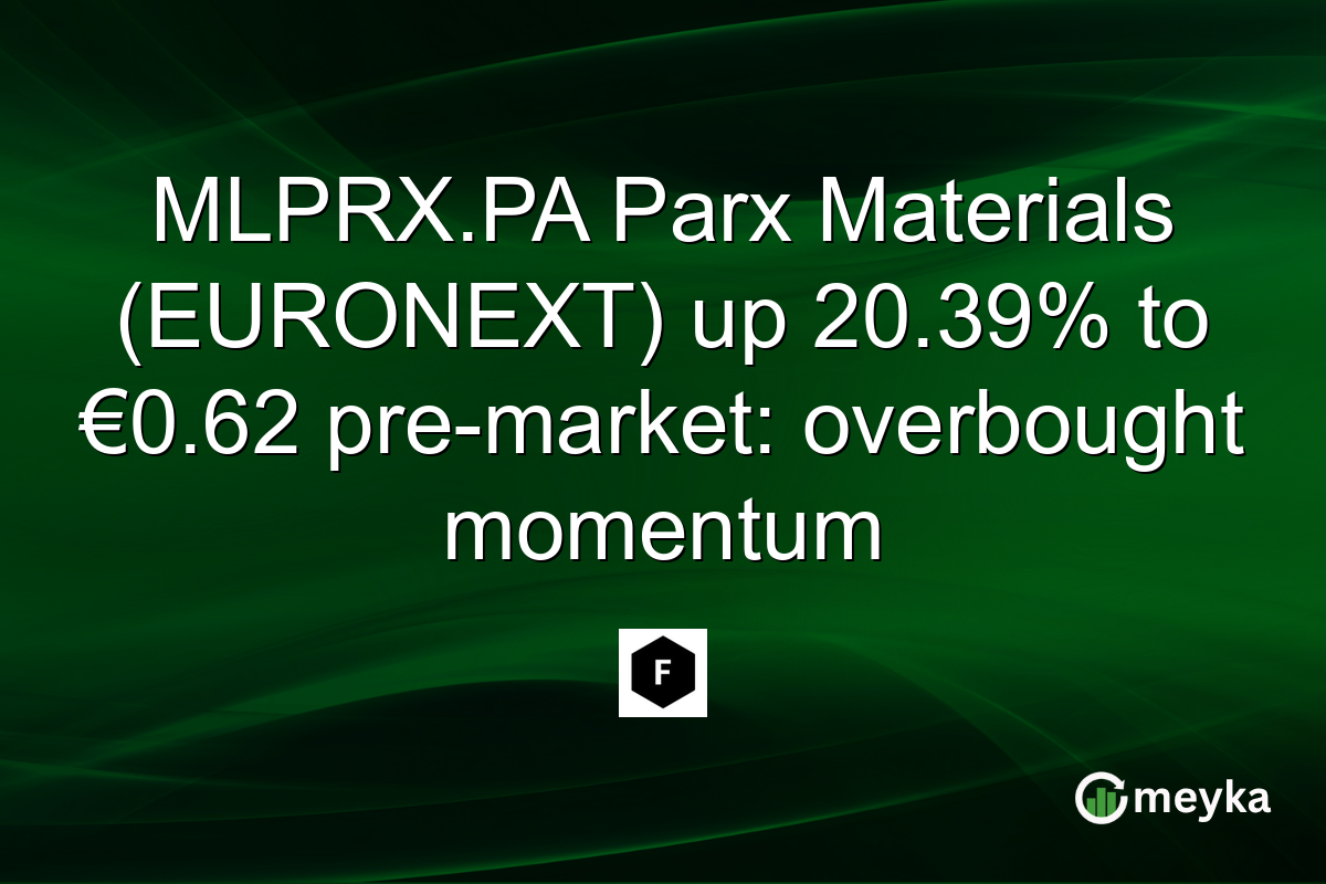 MLPRX.PA Parx Materials (EURONEXT) up 20.39% to €0.62 pre-market: overbought momentum