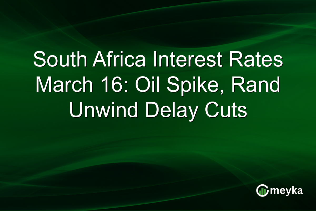 South Africa Interest Rates March 16: Oil Spike, Rand Unwind Delay Cuts