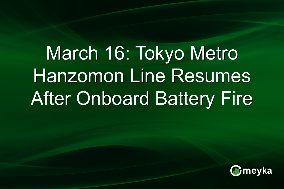 March 16: Tokyo Metro Hanzomon Line Resumes After Onboard Battery Fire