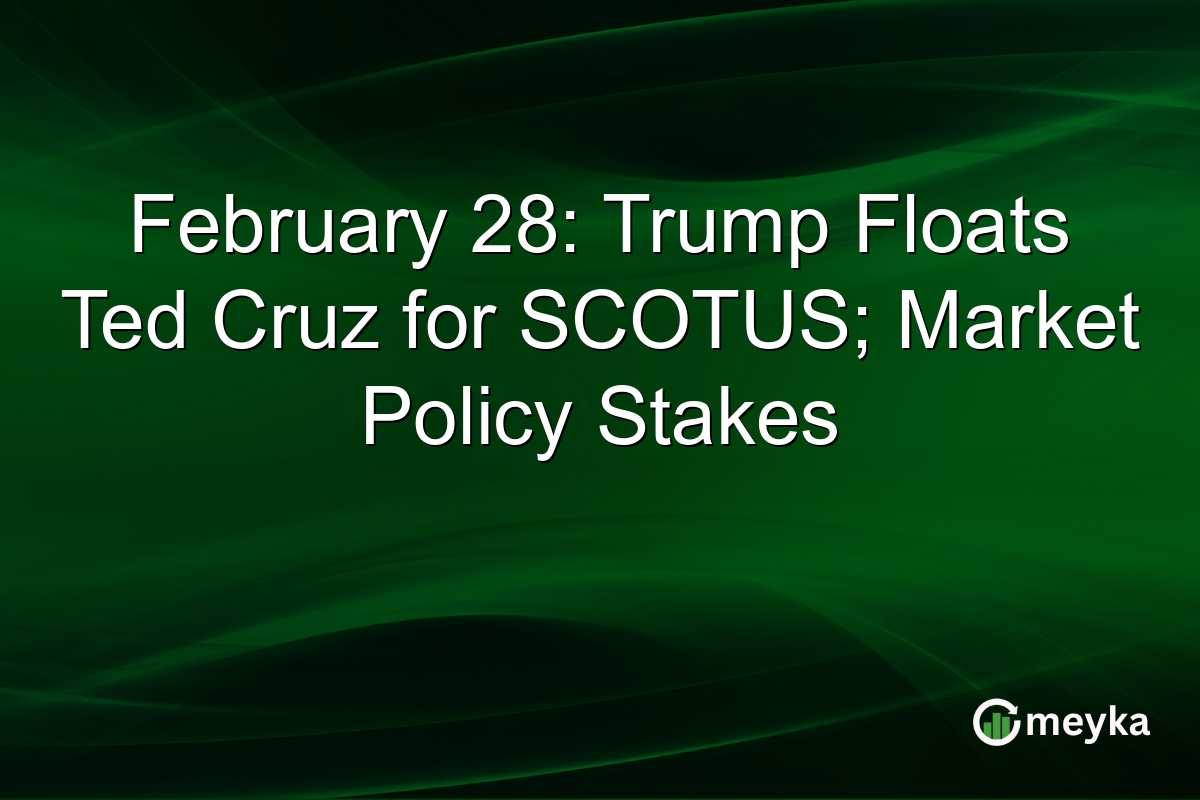 February 28: Trump Floats Ted Cruz for SCOTUS; Market Policy Stakes