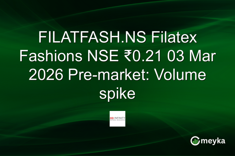 FILATFASH.NS Filatex Fashions NSE ₹0.21 03 Mar 2026 Pre-market: Volume spike