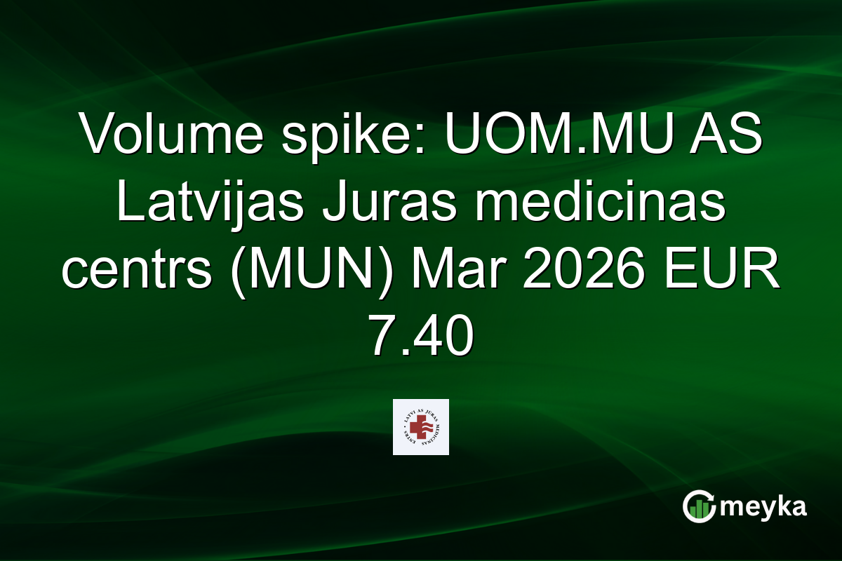 Volume spike: UOM.MU AS Latvijas Juras medicinas centrs (MUN) Mar 2026 EUR 7.40