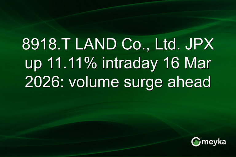 8918.T LAND Co., Ltd. JPX up 11.11% intraday 16 Mar 2026: volume surge ahead