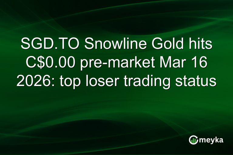 SGD.TO Snowline Gold hits C$0.00 pre-market Mar 16 2026: top loser trading status