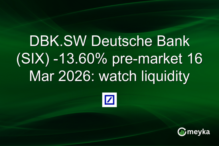 DBK.SW Deutsche Bank (SIX) -13.60% pre-market 16 Mar 2026: watch liquidity