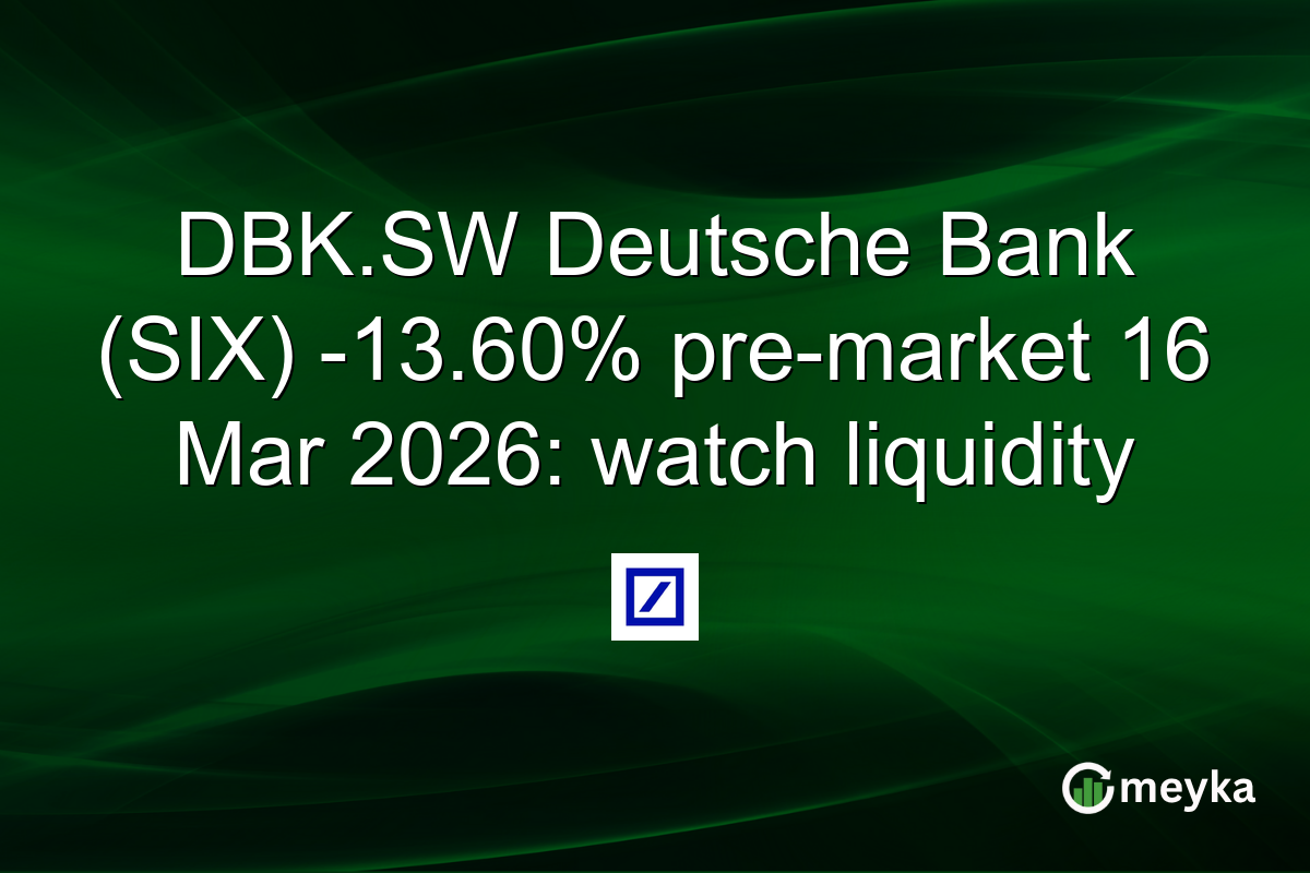 DBK.SW Deutsche Bank (SIX) -13.60% pre-market 16 Mar 2026: watch liquidity