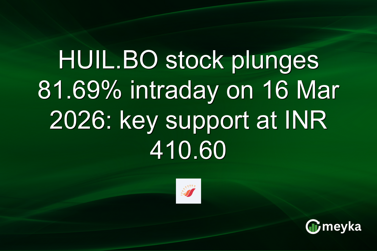 HUIL.BO stock plunges 81.69% intraday on 16 Mar 2026: key support at INR 410.60