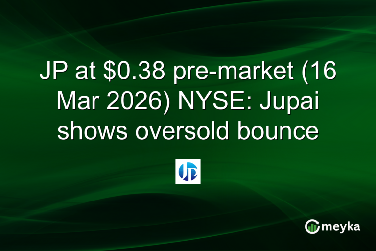 JP at $0.38 pre-market (16 Mar 2026) NYSE: Jupai shows oversold bounce