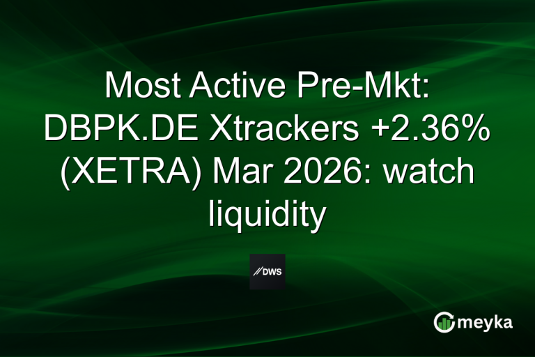 Most Active Pre-Mkt: DBPK.DE Xtrackers +2.36% (XETRA) Mar 2026: watch liquidity