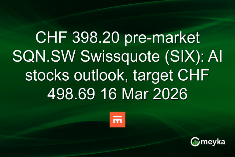CHF 398.20 pre-market SQN.SW Swissquote (SIX): AI stocks outlook, target CHF 498.69 16 Mar 2026