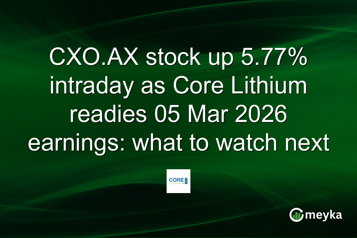 CXO.AX stock up 5.77% intraday as Core Lithium readies 05 Mar 2026 earnings: what to watch next