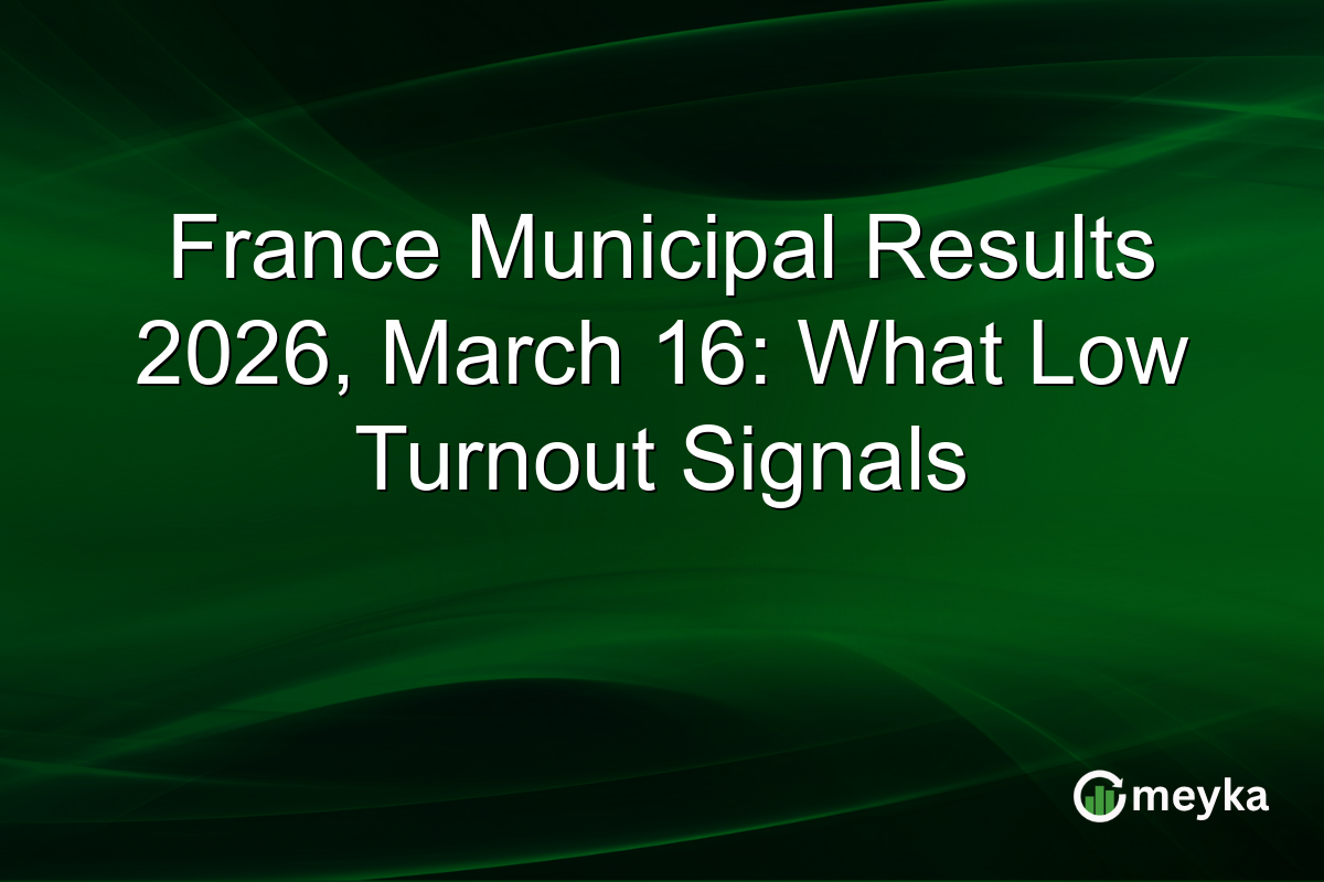 France Municipal Results 2026, March 16: What Low Turnout Signals