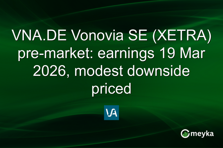 VNA.DE Vonovia SE (XETRA) pre-market: earnings 19 Mar 2026, modest downside priced