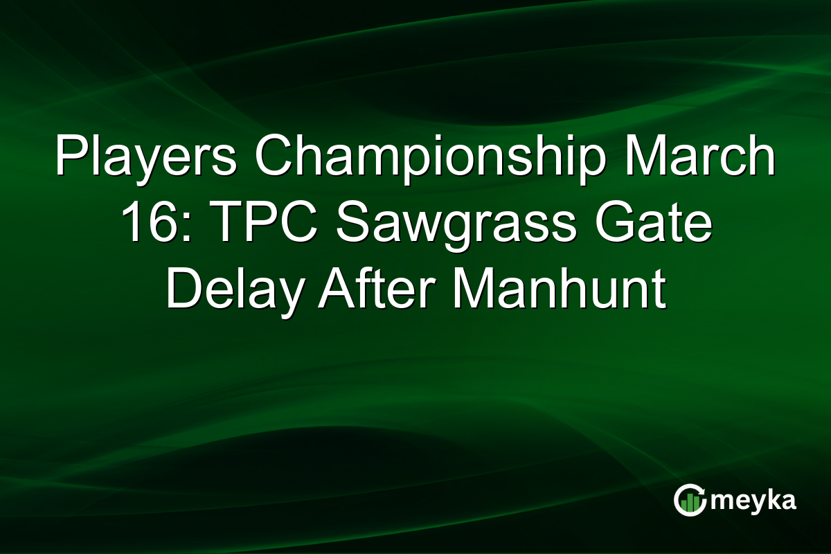 Players Championship March 16: TPC Sawgrass Gate Delay After Manhunt