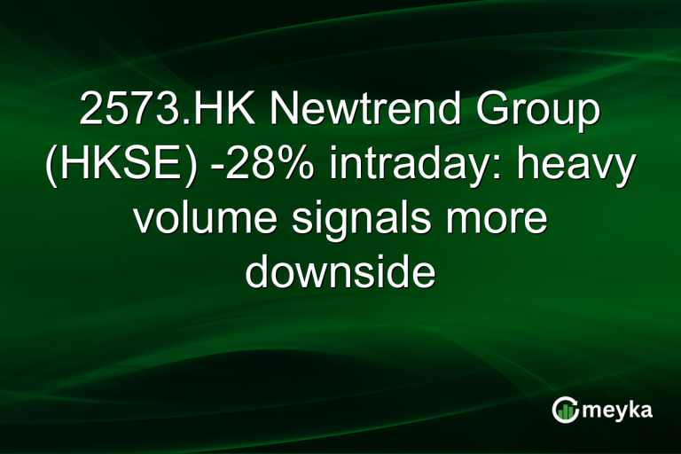 2573.HK Newtrend Group (HKSE) -28% intraday: heavy volume signals more downside