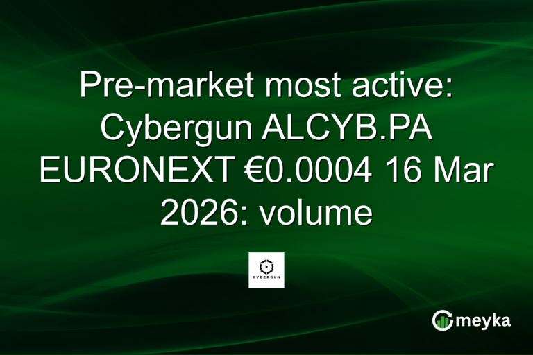 Pre-market most active: Cybergun ALCYB.PA EURONEXT €0.0004 16 Mar 2026: volume