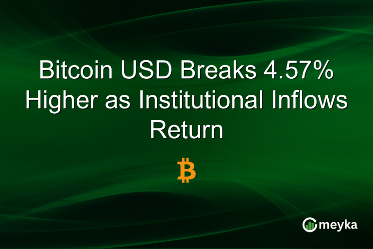 Bitcoin USD Breaks 4.57% Higher as Institutional Inflows Return