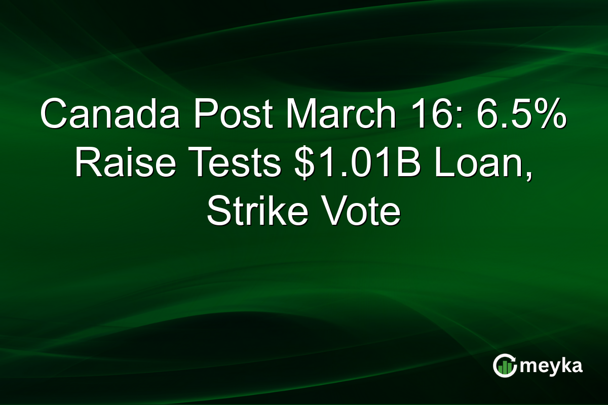 Canada Post March 16: 6.5% Raise Tests $1.01B Loan, Strike Vote