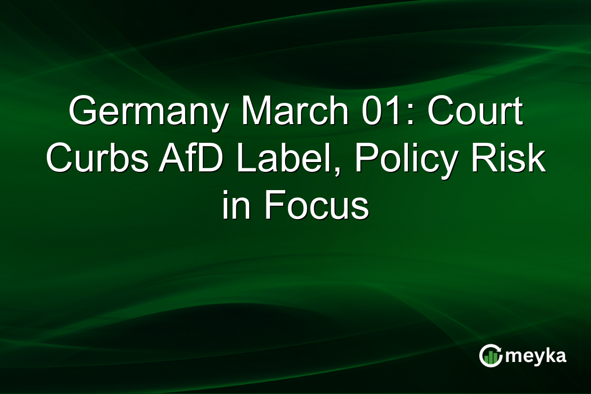 Germany March 01: Court Curbs AfD Label, Policy Risk in Focus