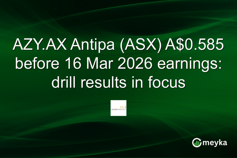AZY.AX Antipa (ASX) A$0.585 before 16 Mar 2026 earnings: drill results in focus