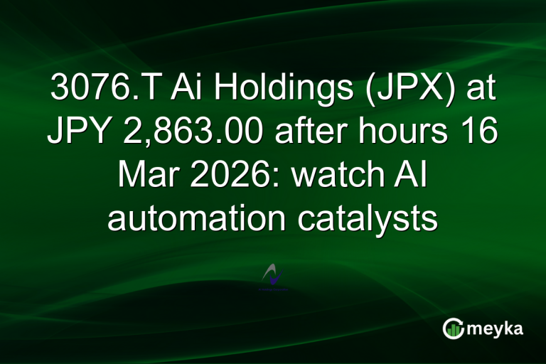 3076.T Ai Holdings (JPX) at JPY 2,863.00 after hours 16 Mar 2026: watch AI automation catalysts