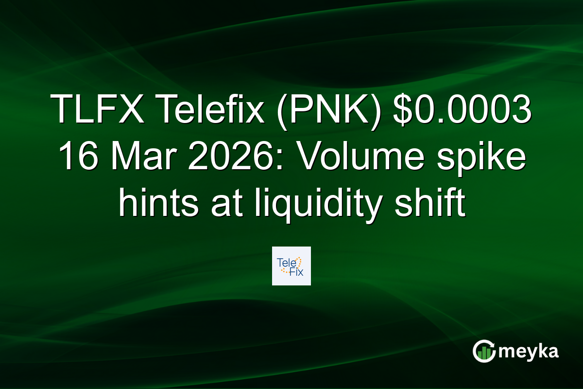 TLFX Telefix (PNK) $0.0003 16 Mar 2026: Volume spike hints at liquidity shift
