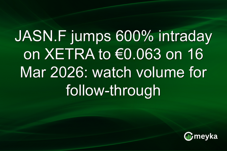 JASN.F jumps 600% intraday on XETRA to €0.063 on 16 Mar 2026: watch volume for follow-through