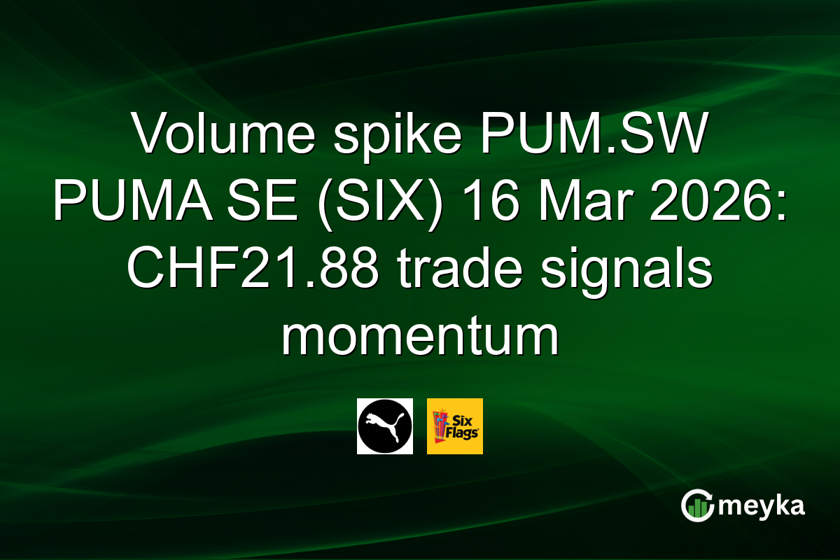 Volume spike PUM.SW PUMA SE (SIX) 16 Mar 2026: CHF21.88 trade signals momentum