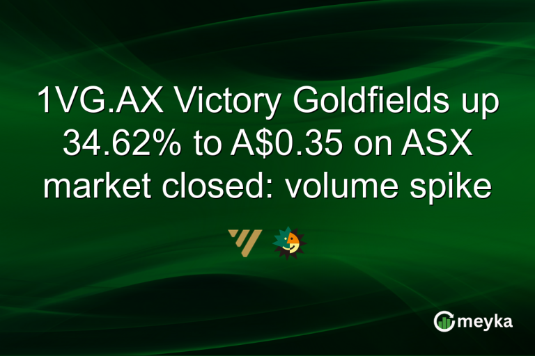1VG.AX Victory Goldfields up 34.62% to A$0.35 on ASX market closed: volume spike