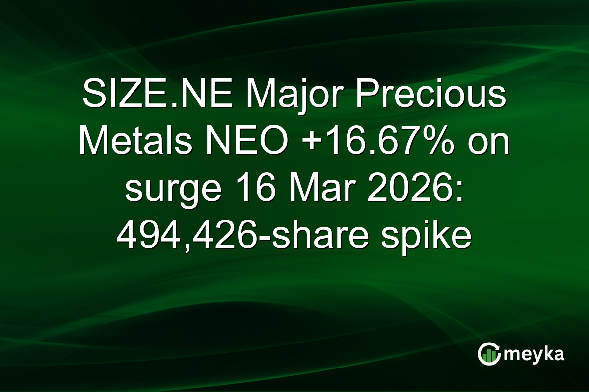 SIZE.NE Major Precious Metals NEO +16.67% on surge 16 Mar 2026: 494,426-share spike