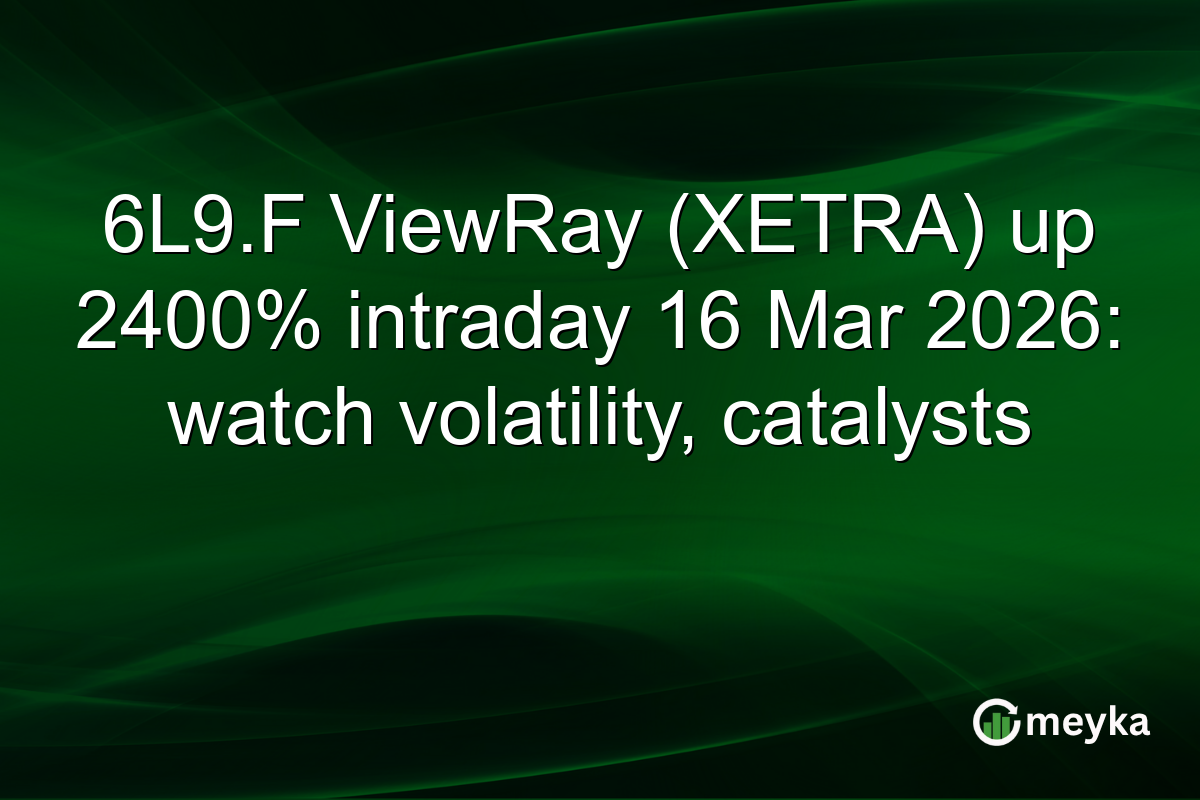 6L9.F ViewRay (XETRA) up 2400% intraday 16 Mar 2026: watch volatility, catalysts