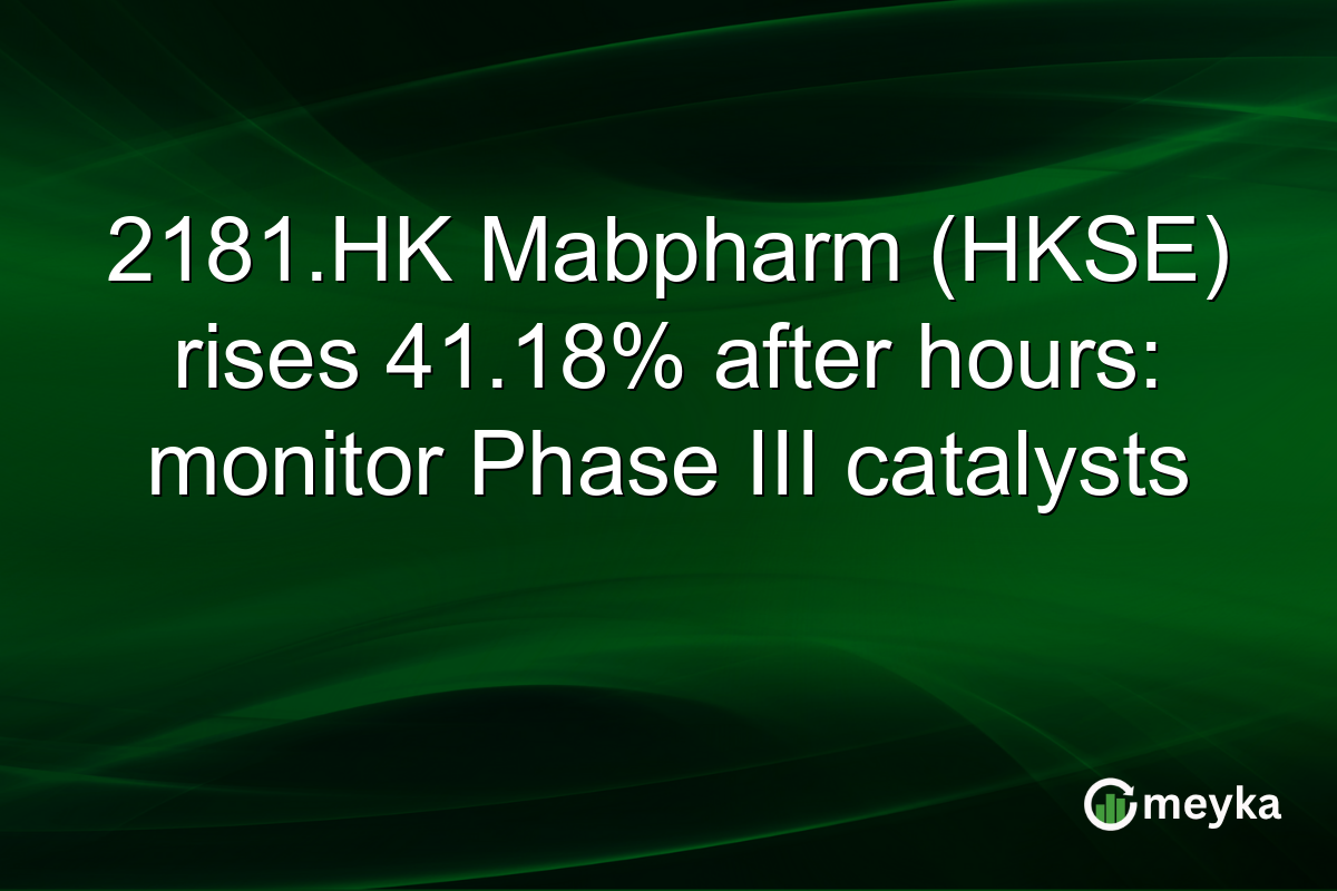 2181.HK Mabpharm (HKSE) rises 41.18% after hours: monitor Phase III catalysts
