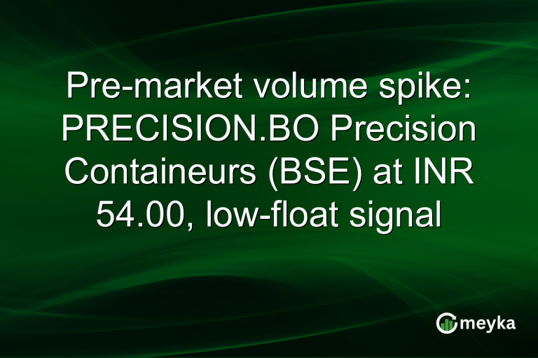 Pre-market volume spike: PRECISION.BO Precision Containeurs (BSE) at INR 54.00, low-float signal