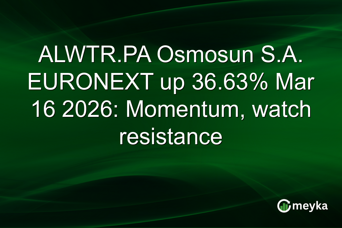 ALWTR.PA Osmosun S.A. EURONEXT up 36.63% Mar 16 2026: Momentum, watch resistance