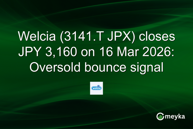 Welcia (3141.T JPX) closes JPY 3,160 on 16 Mar 2026: Oversold bounce signal