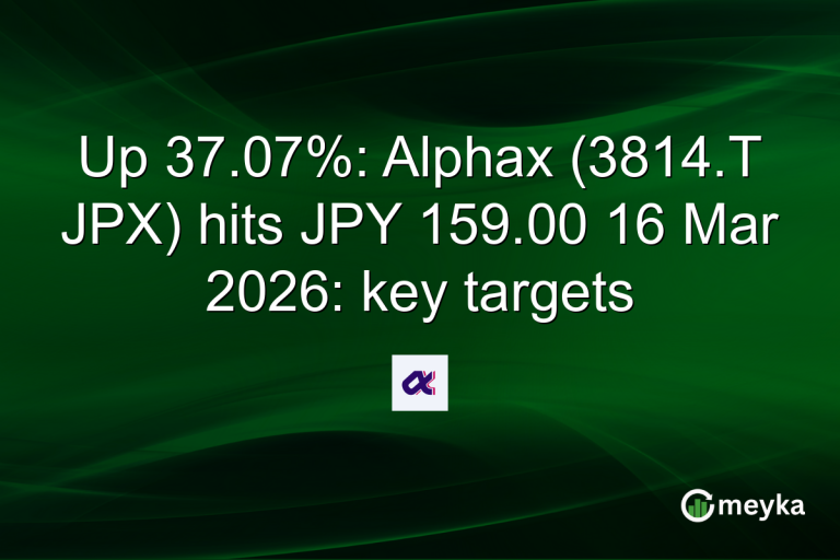 Up 37.07%: Alphax (3814.T JPX) hits JPY 159.00 16 Mar 2026: key targets