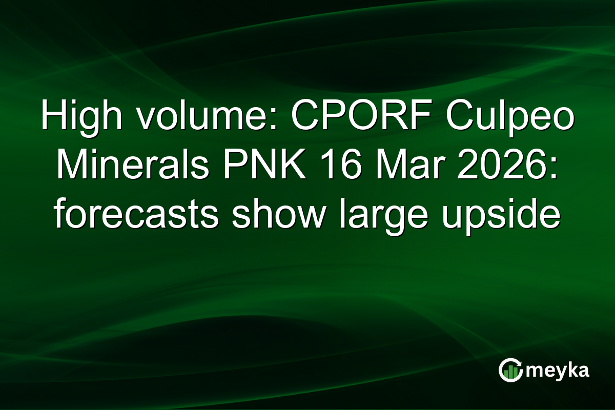 High volume: CPORF Culpeo Minerals PNK 16 Mar 2026: forecasts show large upside