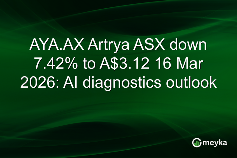 AYA.AX Artrya ASX down 7.42% to A$3.12 16 Mar 2026: AI diagnostics outlook
