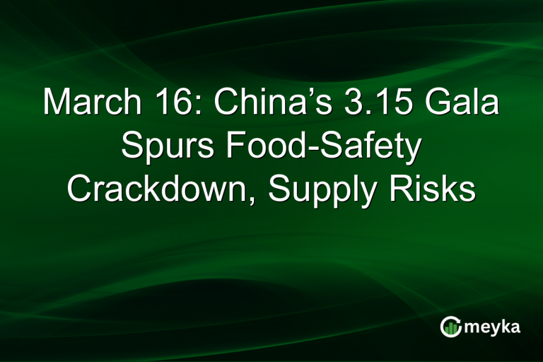 March 16: China’s 3.15 Gala Spurs Food-Safety Crackdown, Supply Risks